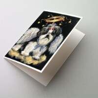 Shih Tzu Christmas Angel Greeting Cards and Envelopes Pack of 8