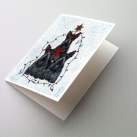 Scottie Christmas Family Tree Greeting Cards and Envelopes Pack of 8