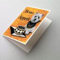 Carolines Treasures PPP3203GCA7P Westie Bone Appetit Greeting Cards and Envelop