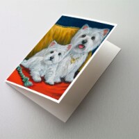 Carolines Treasures PPP3218GCA7P Westie Mom and Pup Greeting Cards and Envelope