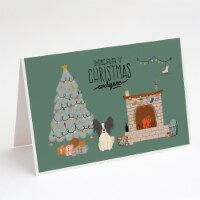 Black White Papillon Christmas Everyone Greeting Cards and Envelopes Pack of 8