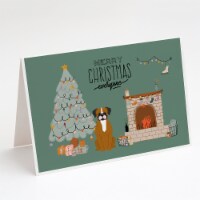 Flashy Fawn Boxer Christmas Everyone Greeting Cards and Envelopes Pack of 8