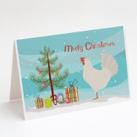 Leghorn Chicken Christmas Greeting Cards and Envelopes Pack of 8, Teal