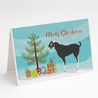 Black Bengal Goat Christmas Greeting Cards and Envelopes Pack of 8, Teal