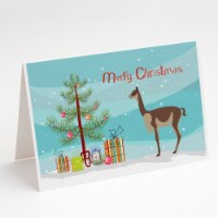 Vicugna or Vicuna Christmas Greeting Cards and Envelopes Pack of 8, Teal