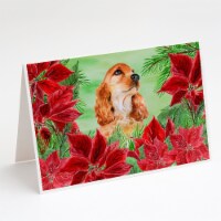 Cocker Spaniel Poinsettas Greeting Cards and Envelopes Pack of 8