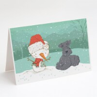 Lakeland Terrier Snowman Christmas Greeting Cards and Envelopes Pack of 8