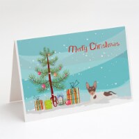 Toy Fox Terrier Christmas Tree Greeting Cards and Envelopes Pack of 8