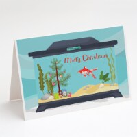 Comet Goldfish Merry Christmas Greeting Cards and Envelopes Pack of 8