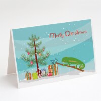 Chameleon Merry Christmas Greeting Cards and Envelopes Pack of 8