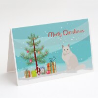 Chantilly Tiffany Cat Merry Christmas Greeting Cards and Envelopes Pack of 8