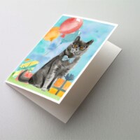 British Shorthair Happy Birthday Greeting Cards and Envelopes Pack of 8