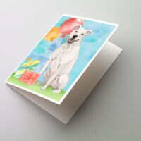 Happy Birthday White Staffordshire Bull Terrier Greeting Cards and Envelopes Pac