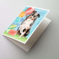 Happy Birthday Australian Shepherd Greeting Cards and Envelopes Pack of 8