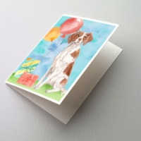Happy Birthday Brittany Spaniel Greeting Cards and Envelopes Pack of 8