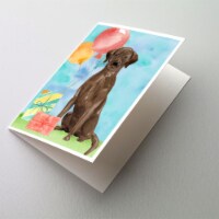 Happy Birthday Chocolate Labrador Retriever Greeting Cards and Envelopes Pack of
