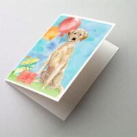Happy Birthday Yellow Labrador Retriever Greeting Cards and Envelopes Pack of 8