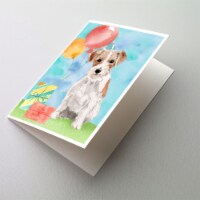 Happy Birthday Jack Russell Terrier Greeting Cards and Envelopes Pack of 8