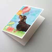 Happy Birthday Black and Tan Dachshund Greeting Cards and Envelopes Pack of 8