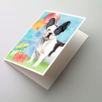 Happy Birthday French Bulldog Greeting Cards and Envelopes Pack of 8