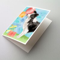 Happy Birthday Border Collie Greeting Cards and Envelopes Pack of 8