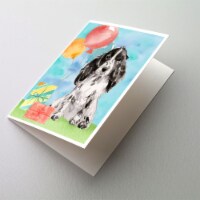 Happy Birthday Black Parti Cocker Spaniel Greeting Cards and Envelopes Pack of 8