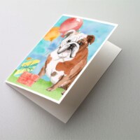 Happy Birthday English Bulldog Greeting Cards and Envelopes Pack of 8