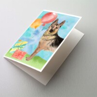 Happy Birthday German Shepherd Greeting Cards and Envelopes Pack of 8