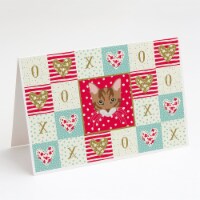 Carolines Treasures  CK5174GCA7P Toyger Cat Love Greeting Cards and Envelopes Pa