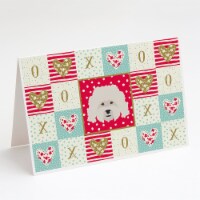 Carolines Treasures  CK5186GCA7P Bolognese Love Greeting Cards and Envelopes Pac