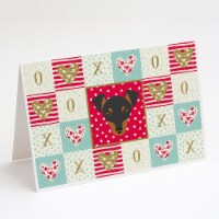 Manchester Toy Terrier Love Greeting Cards and Envelopes Pack of 8, Red
