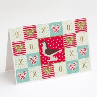 Large Pigeon Love Greeting Cards and Envelopes Pack of 8, Red