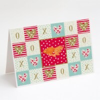 Celestial Eye Goldfish Love Greeting Cards and Envelopes Pack of 8, Red