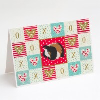 Sheba Guinea Pig Love Greeting Cards and Envelopes Pack of 8, Red