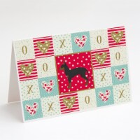 English Toy Terrier #1 Love Greeting Cards and Envelopes Pack of 8, Red