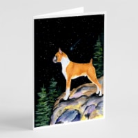 Carolines Treasures  SS8496GCA7P Starry Night Boxer Greeting Cards and Envelopes
