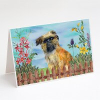 Brussels Griffon Spring Greeting Cards and Envelopes Pack of 8