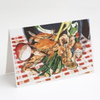 Carolines Treasures 8537GCA7P Crab Boil Greeting Cards and Envelopes Pack of 8