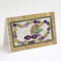 Carolines Treasures 8059GCA7P Mardi Gras Beads Greeting Cards and Envelopes Pac