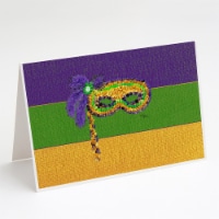 Carolines Treasures 8384GCA7P Mardi Gras Greeting Cards and Envelopes Pack of 8