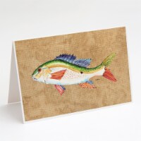 Carolines Treasures  8816GCA7P Rainbow Trout Greeting Cards and Envelopes Pack o