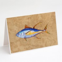 Carolines Treasures  8817GCA7P Tuna Fish Greeting Cards and Envelopes Pack of 8