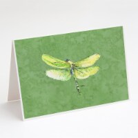 Carolines Treasures 8864GCA7P Dragonfly on Avacado Greeting Cards and Envelopes