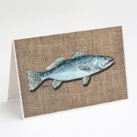 Carolines Treasures  8737GCA7P Fish Speckled Trout Greeting Cards and Envelopes