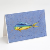 Carolines Treasures  8521GCA7P Dolphin Mahi Mahi Greeting Cards and Envelopes Pa