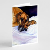Natural Eared Fawn Great Dane Momma and Puppy Greeting Cards and Envelopes Pack