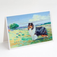 Carolines Treasures  7140GCA7P Collie Greeting Cards and Envelopes Pack of 8