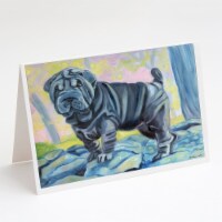 Carolines Treasures  7333GCA7P Blue Shar Pei Greeting Cards and Envelopes Pack o