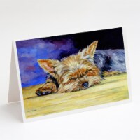 Carolines Treasures 7357GCA7P Yorkie Taking a Nap Greeting Cards and Envelopes