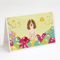 Easter Eggs Russian Spaniel Greeting Cards and Envelopes Pack of 8